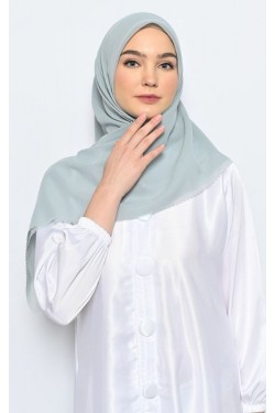 Hijab Segi 4 Voal Anabela Lasercut Dusty Blue
